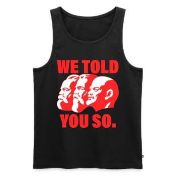 Marx, Engels und Lenin Kommunismus Spruch - Männer Premium Bio Tank Top - Schwarz - Vorne - AI Model Male 178 light (178cm)