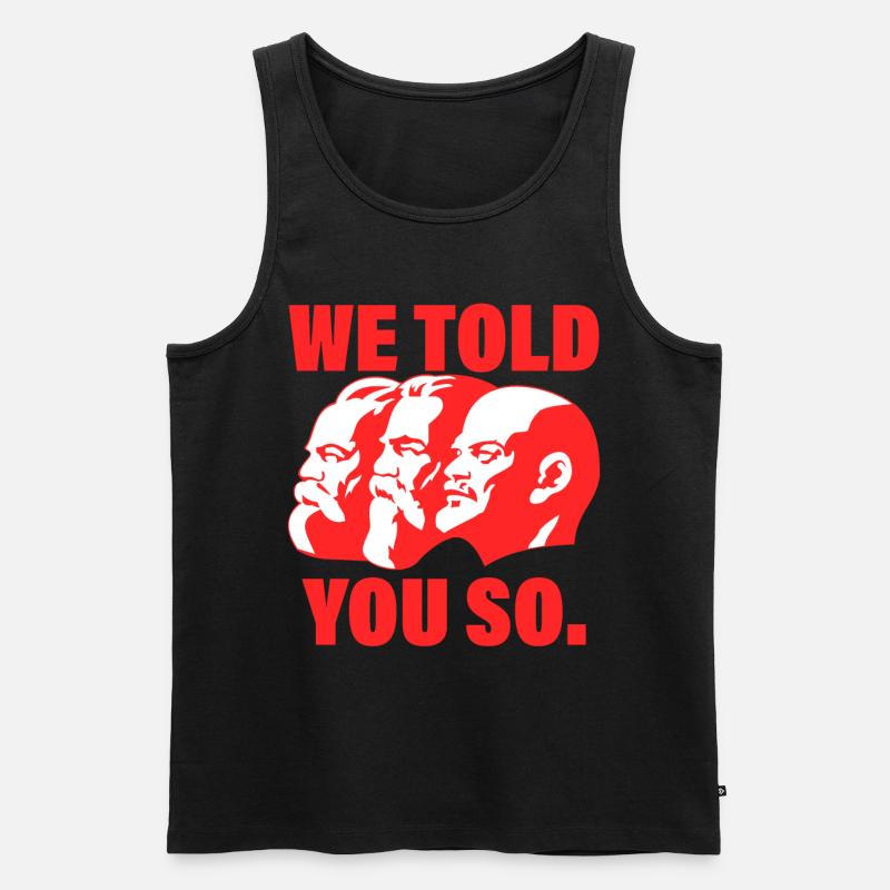 Marx, Engels und Lenin Kommunismus Spruch - Männer Premium Bio Tank Top - Schwarz