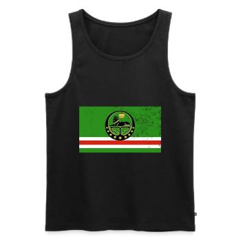 Chechnya Tschetschenische Flagge Vintage Effekt - Männer Premium Bio Tank Top - Schwarz - Vorne - AI Model Male 178 light (178cm)