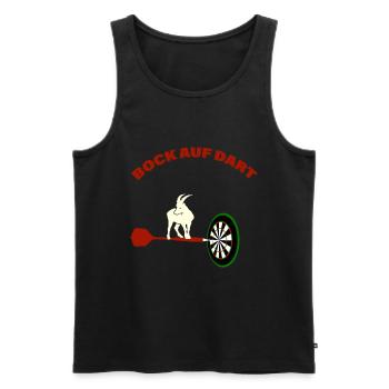 Bock auf Dart Wortwitz Geschenk - Männer Premium Bio Tank Top - Schwarz - Vorne - Michal (187cm)