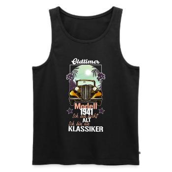 Cooler Vintage Retro Spruch zum Geburtstag 1941 - Männer Premium Bio Tank Top - Schwarz - Vorne - Michal (187cm)