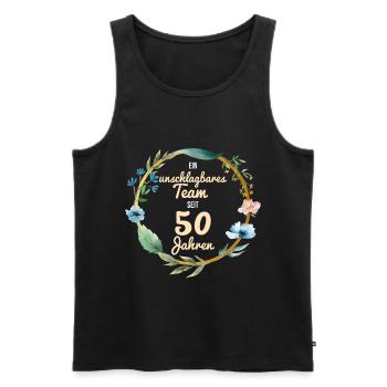 unschlagbares Team goldene Hochzeit Geschenk - Männer Premium Bio Tank Top - Schwarz - Vorne - Michal (187cm)