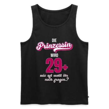 Ich bin 29 +. Ideal als Geschenk zum 30er. - Männer Premium Bio Tank Top - Schwarz - Vorne - Michal (187cm)