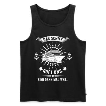 Kreuzfahrt Sprüche Kreuzfahrtschiff Anker Geschenk - Männer Premium Bio Tank Top - Schwarz - Vorne - Michal (187cm)
