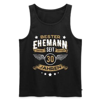 Bester Ehemann seit 30 Jahren Geschenk - Männer Premium Bio Tank Top - Schwarz - Vorne - Michal (187cm)
