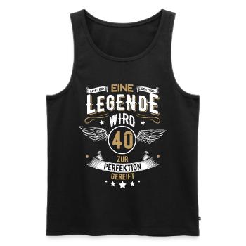 Eine Legende wird 40 Jahre alt - Männer Premium Bio Tank Top - Schwarz - Vorne - Michal (187cm)