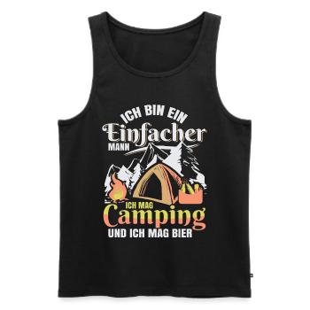 Camping Bier Camper Herren Wohnwagen - Männer Premium Bio Tank Top - Schwarz - Vorne - Michal (187cm)