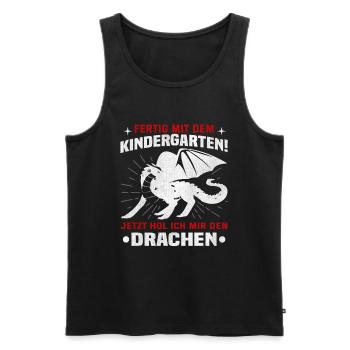 Kindergarten ist vorbei, Tschüss! - Männer Premium Bio Tank Top - Schwarz - Vorne - Michal (187cm)