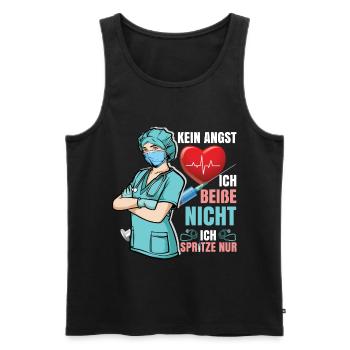 Ausbildung Medizinische Fachangestellte MFA - Männer Premium Bio Tank Top - Schwarz - Vorne - Michal (187cm)