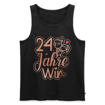 Ein perfektes Team seit 24 Jahren Hochzeitstag - Männer Premium Bio Tank Top - Schwarz - Vorne - Michal (187cm)