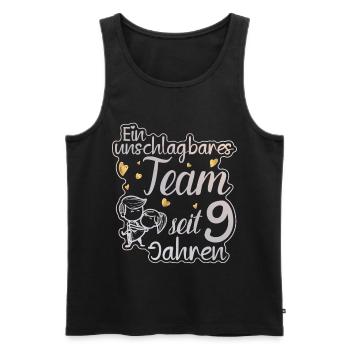 Ein perfektes Team seit 9 Jahren Hochzeitstag - Männer Premium Bio Tank Top - Schwarz - Vorne - Michal (187cm)