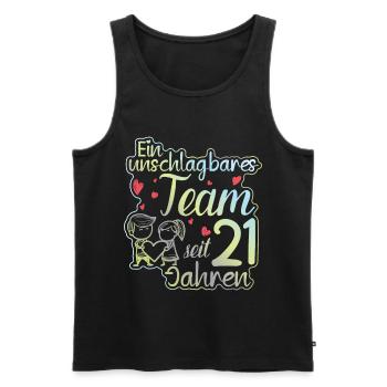 Ein perfektes Team seit 21 Jahren Hochzeitstag - Männer Premium Bio Tank Top - Schwarz - Vorne - Michal (187cm)