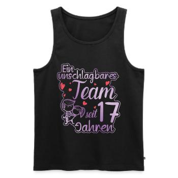 Ein perfektes Team seit 17 Jahren Hochzeitstag - Männer Premium Bio Tank Top - Schwarz - Vorne - Michal (187cm)