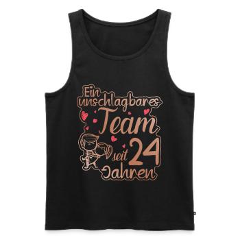 Ein perfektes Team seit 24 Jahren Hochzeitstag - Männer Premium Bio Tank Top - Schwarz - Vorne - Michal (187cm)