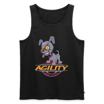 AGILITY HUND, HUNDESPORT MOTIV FÜR HUNDE FAN - Männer Premium Bio Tank Top - Schwarz - Vorne - Michal (187cm)