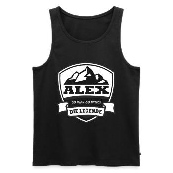 Name Vorname Alex Der Mann Der Mythos Die Legende - Männer Premium Bio Tank Top - Schwarz - Vorne - Michal (187cm)