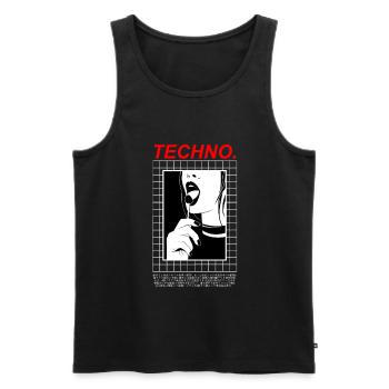 Techno Amour - Débardeur bio Premium Homme - noir - Devant - Michal (187cm)