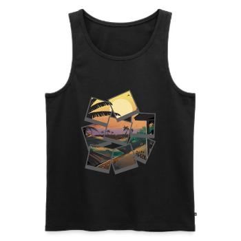 Sunset Beach Party Holiday - Männer Premium Bio Tank Top - Schwarz - Vorne - AI Model Male 178 light (178cm)