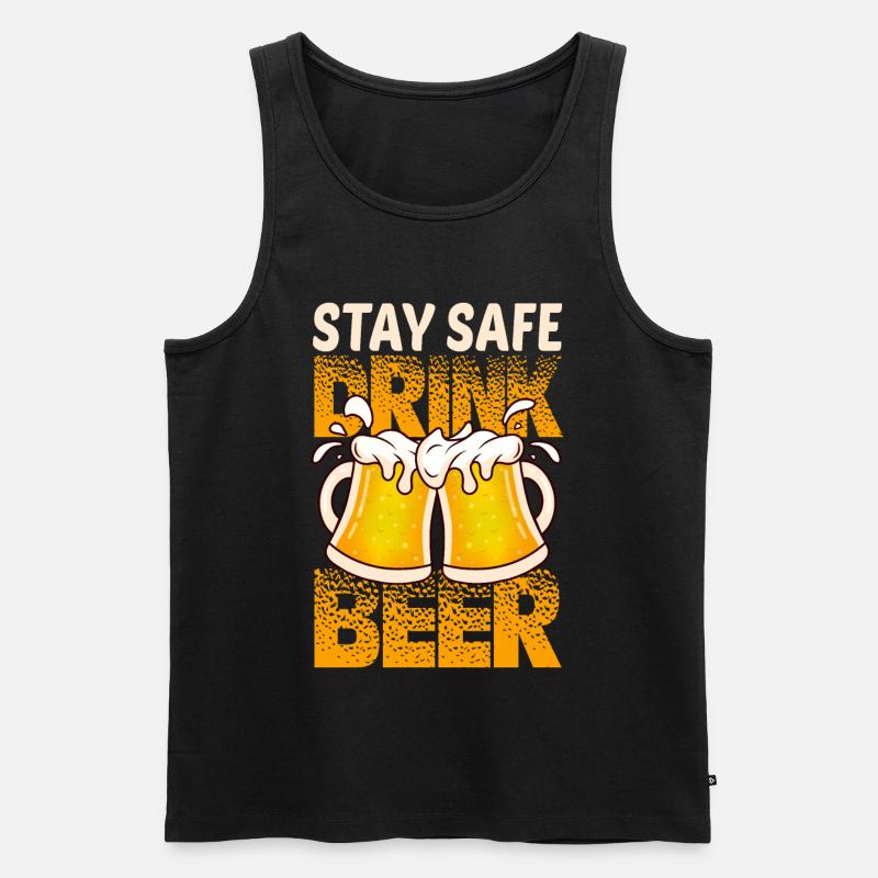 Trink Bier - Männer Premium Bio Tank Top - Schwarz