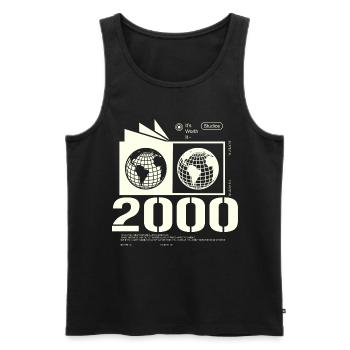 Vintage 2000's Retro Birthday Gift 2000's - Men's Premium Organic Tank Top - black - Front - AI Model Male 178 light (178cm)