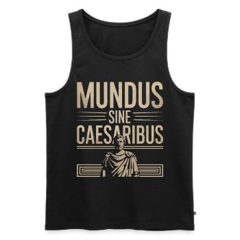 Mundus Sine Caesaribus Quote Latin - Men's Premium Organic Tank Top - black - Front - AI Model Male 178 light (178cm)