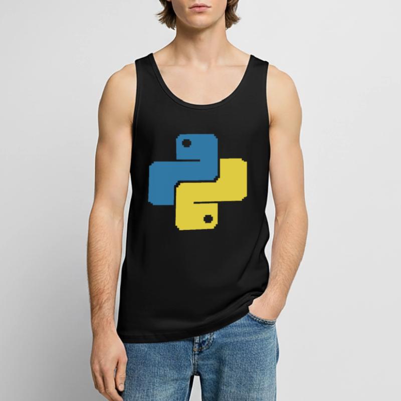 Python Pixelart Männer Premium Bio Tank Top