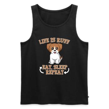 Animal Dog Design For Paw Owners Life Is Ruff Eat - Men's Premium Organic Tank Top - black - Front - AI Model Male 178 light (178cm)