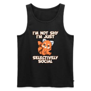I'm Not Shy I'm Just Selectively Social - Men's Premium Organic Tank Top - black - Front - Michal (187cm)