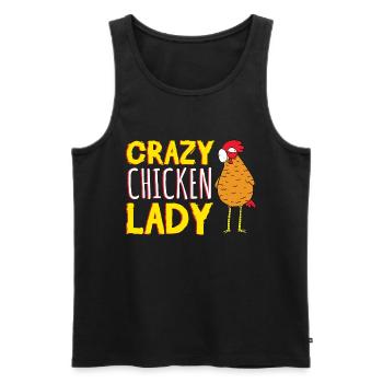 Crazy Chicken Lady Chick Lover? T-shirt design - Men's Premium Organic Tank Top - black - Front - AI Model Male 178 light (178cm)