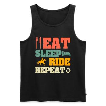 Eat Sleep Ride Repeat Life Is Better With Horses - Männer Premium Bio Tank Top - Schwarz - Vorne - Michal (187cm)