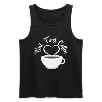 Caffeine Morning Breakfast Drink Collection - Men's Premium Organic Tank Top - black - Front - AI Model Male 178 light (178cm)