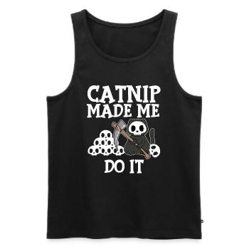 Cat nip Made Me Do It Cat Pet Kitten Feline Claws - Men's Premium Organic Tank Top - black - Front - AI Model Male 178 light (178cm)