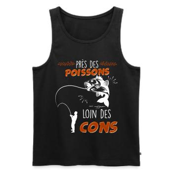 Fisherman away from cons gift idea funny fish - Men's Premium Organic Tank Top - black - Front - AI Model Male 178 light (178cm)