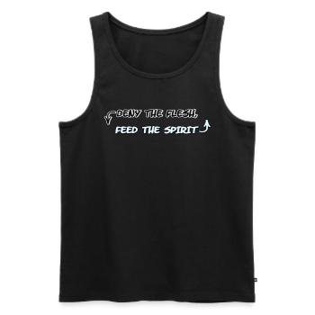 Flesh and Spirit: Deny One, Feed the Other - Men's Premium Organic Tank Top - black - Front - Michal (187cm)