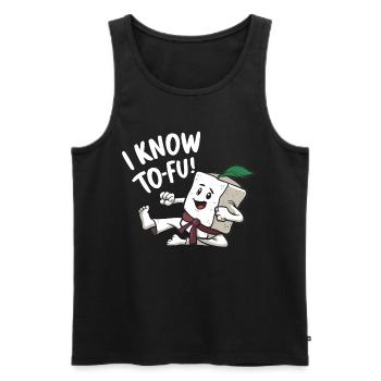 Tofu Lustiges - Männer Premium Bio Tank Top - Schwarz - Vorne - Michal (187cm)