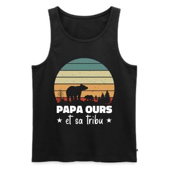 und sein Stamm, Humor Geschenk - Männer Premium Bio Tank Top - Schwarz - Vorne - AI Model Male 178 light (178cm)