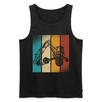 Excavator - Men's Premium Organic Tank Top - black - Front - Michal (187cm)