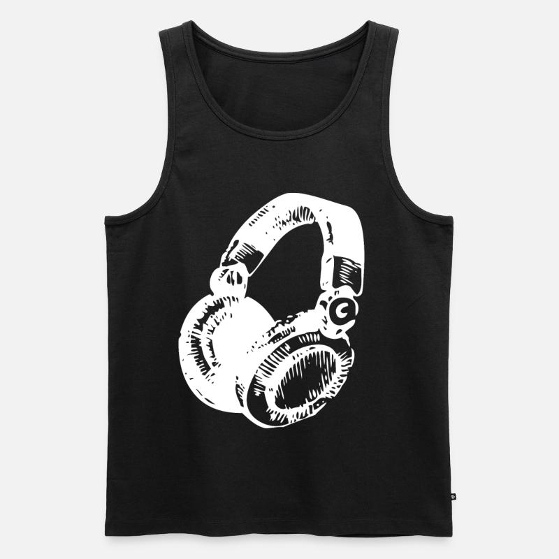 DJ Headset - Männer Premium Bio Tank Top - Schwarz