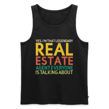 Immobilienmakler Makler Beruf Immobilien - Männer Premium Bio Tank Top - Schwarz - Vorne - Michal (187cm)