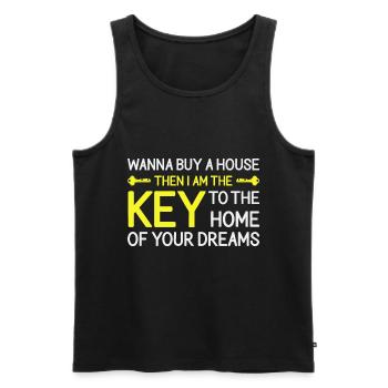 Immobilienmakler Makler Beruf Immobilien - Männer Premium Bio Tank Top - Schwarz - Vorne - Michal (187cm)