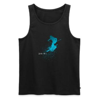 Skier, Ski, Japanese - Männer Premium Bio Tank Top - Schwarz - Vorne - AI Model Male 178 light (178cm)