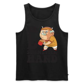 Old butterfly hand outfit for table tennis players - Men's Premium Organic Tank Top - black - Front - Michal (187cm)