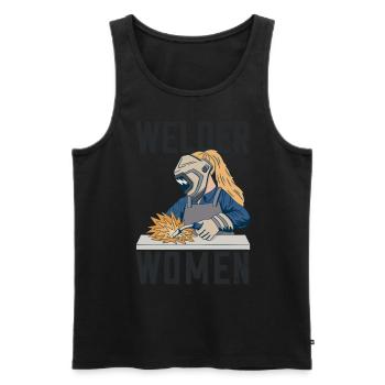 Welder outfit for welders - Men's Premium Organic Tank Top - black - Front - Michal (187cm)