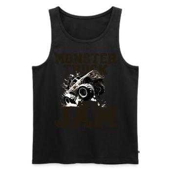 Monster Truck sont mes camions monstres de confiture - Débardeur bio Premium Homme - noir - Devant - AI Model Male 178 light (178cm)