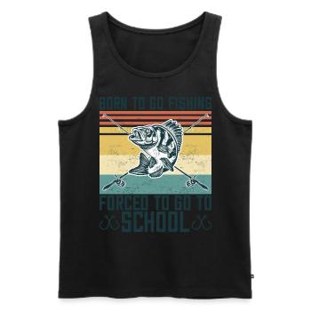 Born To Go Fishing Bass Fish Fisherman Boys - Men's Premium Organic Tank Top - black - Front - AI Model Male 178 light (178cm)
