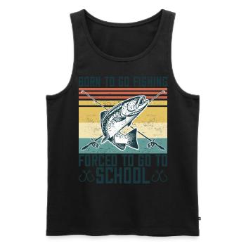 Born To Go Fishing Bass Fish Fisherman Boys - Men's Premium Organic Tank Top - black - Front - AI Model Male 178 light (178cm)