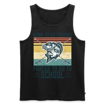 Born To Go Fishing Bass Fish Fisherman Boys - Men's Premium Organic Tank Top - black - Front - AI Model Male 178 light (178cm)