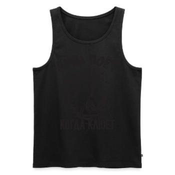 Die Angler Seele singt Spruch auf Russisch Angeln - Männer Premium Bio Tank Top - Schwarz - Vorne - AI Model Male 178 light (178cm)