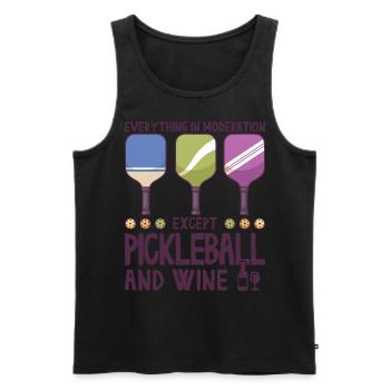 Pickleball und Wein für Pickle Ball, Was That out - Männer Premium Bio Tank Top - Schwarz - Vorne - Michal (187cm)