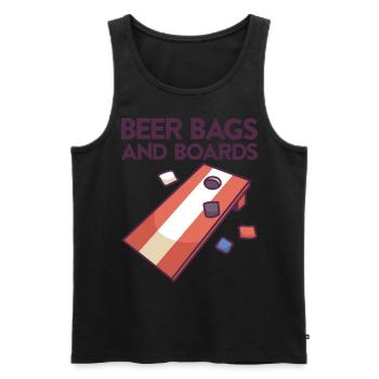 Jeu de Cornhole Tenue de trou de maïs avec Cornhole - Débardeur bio Premium Homme - noir - Devant - Michal (187cm)